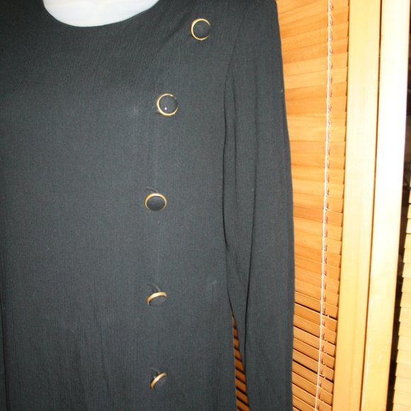 Sarah Richards Straight Pencil Dress With Shoulder Pads Size 3/4 - Picture 2 of 10